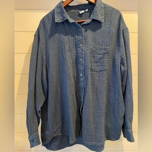 GAP Navy Blue Gauze Top 100% Cotton